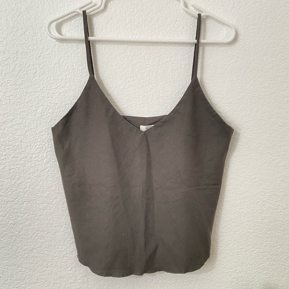 OZMA silk noil Elegant Gray Women's tank Top